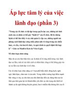 Áp lực tâm lý của việc lãnh đạo (phần 3) ppt