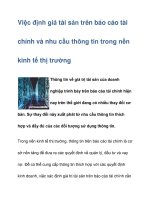 Việc định giá tài sản trên báo cáo tài chính pdf