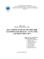 QUÁ TRÌNH ÁP DỤNG ISO 9001 2008 TẠI PHÒNG KẾ HOẠCH – CUNG TIÊU TẬP ĐOÀN HOA SEN