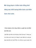 Mở rộng phạm vi kiểm toán đồng thời nâng cao chất lượng kiểm toán pdf