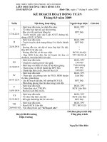 kế hoạch hoạt động tuần năm 2009-2010