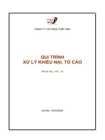 QUI TRÌNH XỬ LÝ KHIẾU NẠI, TỐ CÁO pot
