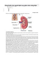 dùng thuốc cho người bệnh suy giảm chức năng thận