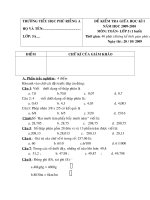 Đề thi Toán cuối kì I