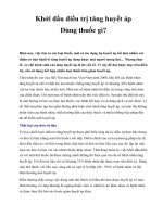 Khởi đầu điều trị tăng huyết áp Dùng thuốc gì? pdf