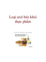 Loại axit béo khỏi thực phẩm pptx