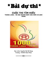 bài dự thi 1000 Thăng Long Ha Noi