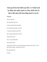 Giải quyết đơn thư khiếu nại (lần 1) về chính sách lao động, dạy nghề, người có công, chính sách xã hội có liên quan đến hoạt động quản lý của Sở pot