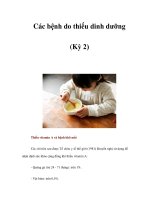 Các bệnh do thiếu dinh dưỡng (Kỳ 2) ppt