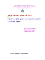 BÁO CÁO THỰC TẬP CÔNG TÁC BẢO QUẢN TẠI TRUNG TÂM LƯU TRỮ QUỐC GIA II