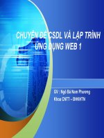 CHUYÊN ĐỀ CSDL VÀ LẬP TRÌNH ỨNG DỤNG WEB 1- P1 potx