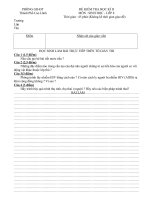 Đề thi HK II môn Sinh