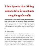Lãnh đạo căn bản: Những nhân tố tiềm ẩn của thành công lớn (phần cuối) pot
