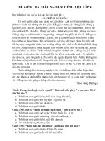 ĐỀ KIỂM TRA TRẮC NGHIỆM TIẾNG VIỆT LỚP 4