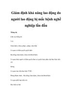 Giám định khả năng lao động do người lao động bị mắc bệnh nghề nghiệp lần đầu ppsx