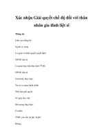 Xác nhận Giải quyết chế độ đối với thân nhân gia đình liệt sĩ doc