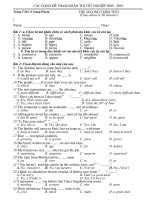 ĐỀ THAM KHẢO HỌC KÌ 2 - LỚP 9 - BÀI 2 - 2009 - 2010