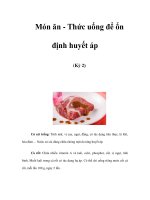 Món ăn - Thức uống để ổn định huyết áp (Kỳ 2) potx