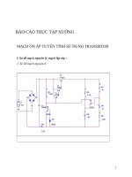 BÁO CÁO THỰC TẬP XƯỞNG: MẠCH ỔN ÁP TUYẾN TÍNH SỬ DỤNG TRANSISTOR ppt