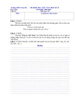 ĐỀ KIÊM TRA NGỮ VĂN 6 KỲ 2