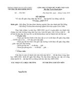 Tờ trình công nhận TT LĐXS/ Trường TTXS