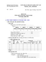 Mẫu BC tổng kết năm học