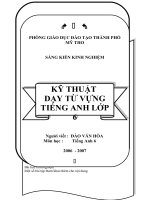 SÁNG KIẾN KINH NGHIỆM KỸ THUẬT  DẠY TỪ VỰNG TIẾNG ANH LỚP 6