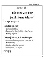 Lecture 12: Kiểm tra và Kiểm chứng (Verification and Validation) pptx