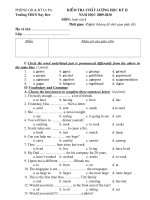 Đề thi học kỳ II lớp 8 năm học 2009-2010