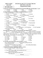 de thi anh van 8 ky 2 nam 2009-2010