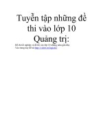 Tuyễn tập những đề thi vào lớp 10 Quảng trị 2001 đến 2009