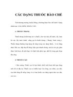 CÁC DẠNG THUỐC BÀO CHẾ ppt