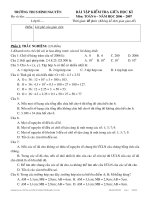 06-07 De khao sat chat luong giua nam mon Toan 6.doc