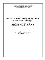 Sổ phân định thiết bị dạy học cho từng bài dạy