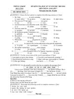 de thi tieng anh 7 hoc ky 2 nam 2009-2010