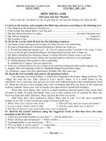 Đề thi học kỳ II môn Tiếng Anh lớp 8