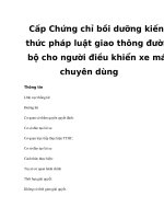 Cấp Chứng chỉ bồi dưỡng kiến thức pháp luật giao thông đường bộ cho người điều khiển xe máy chuyên dùng docx