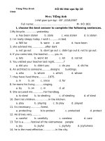 Đề thi thử lớp 10 English