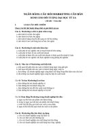 NGÂN HÀNG CÂU HỎI MARKETING CĂN BẢN DÀNH CHO ĐỐI TƯỢNG ĐẠI HỌC TỪ XA pps