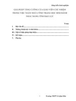 Giải pháp GVCN trong việc ngăn ngừa tình trạng bạo lực học sinh