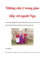 Những chú ý trong giao tiếp với người Nga ppt