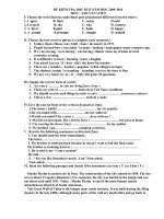 ĐỀ THI ANH VĂN HOC KỲ  II NĂM HỌC 2009 2010 CÔ THAI HỒNG.