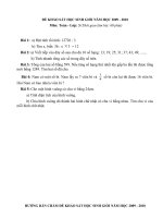 DE, DAP AN KHAO SAT HSG TOAN LOP 3, 09-10