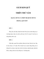 SÁCH KIM QUỸ - THIÊN THỨ NĂM - MẠCH, CHỨNG VÀ PHÉP TRỊ BỆNH TRÚNG PHONG, LỊCH TIẾT potx