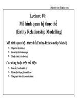 Lecture 07: Mô hình quan hệ thực thể (Entity Relationship Modelling) pot