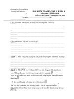 Đề thi khoa học kì II CKT Lớp 4