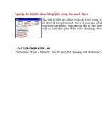 Tạo tập tin từ điển chứa tiếng Việt trong Microsoft Word