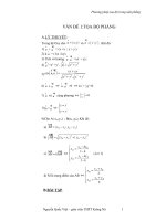 PHƯƠNG PHÁP TỌA ĐỘ TRONG MẶT PHẲNG