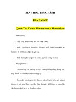 BỆNH HỌC THỰC HÀNH - THẤP KHỚP pdf