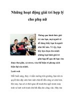 Những hoạt động giải trí hợp lý cho phụ nữ ppt